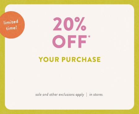 20% Off Your Purchase