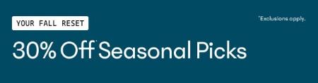 30% Off Seasonal Picks