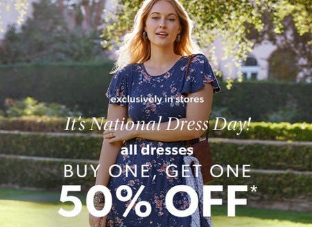 All Dresses Buy One, Get One 50% off