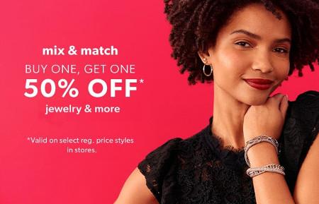 Buy One, Get One 50% off Jewelry and More