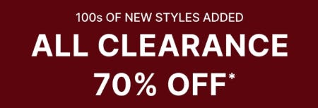 70% Off All Clearance