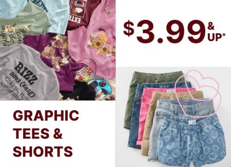 $3.99 & Up Graphic Tees & Shorts