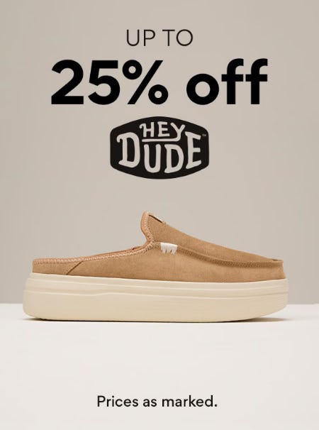 Up to 25% Off Hey Dude
