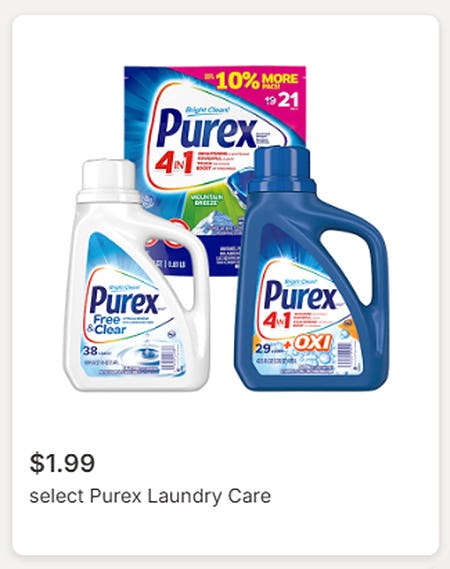 $1.99 Select Purex Laundry Care