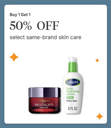 Buy 1 Get 1 50% Off Select Same-Brand Skin Care