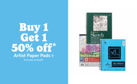 B1G1 50% Off Artist Paper Pads
