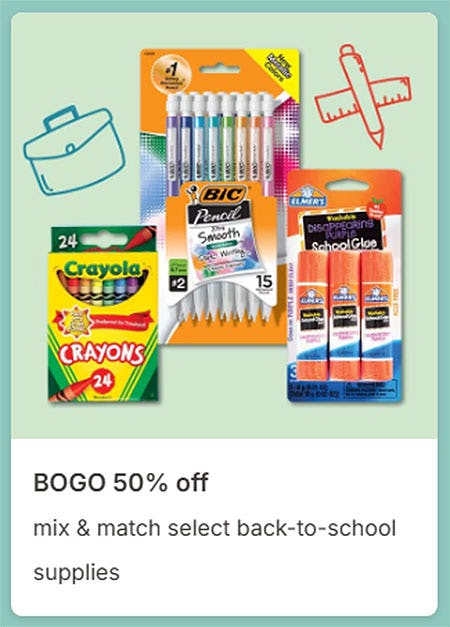BOGO 50% Off Mix & Match Select Back-To-School Supplies