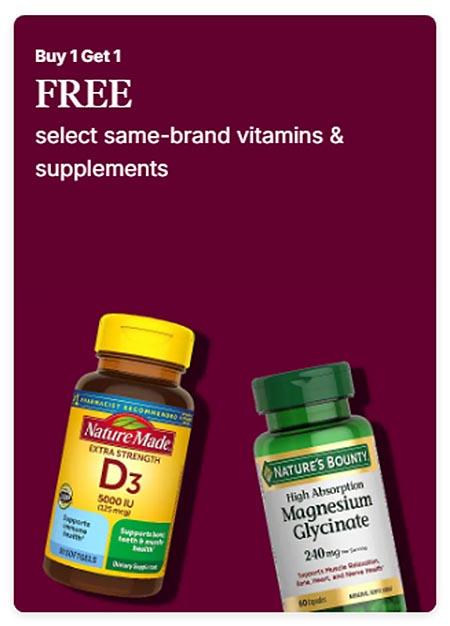 Buy 1 Get 1 Free Select Same-Band Vitamins & Supplements