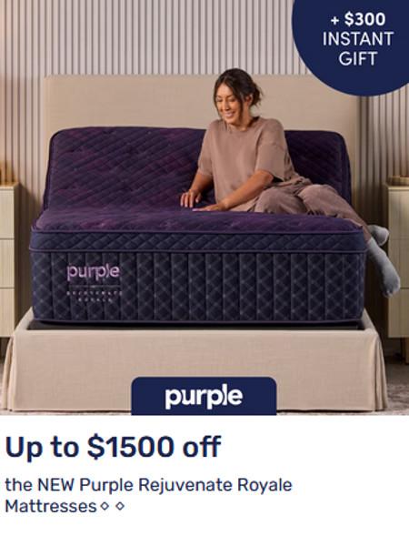 Up to $1500 off on New Purple Rejuvenate Royale Mattresses