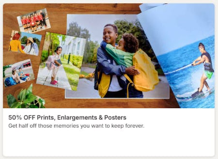 50% Off Prints, Enlargements & Posters