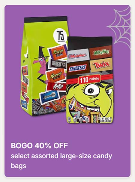 BOGO 40% Off Select Assorted Large-Size Candy Bags