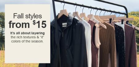 Fall Styles From $15