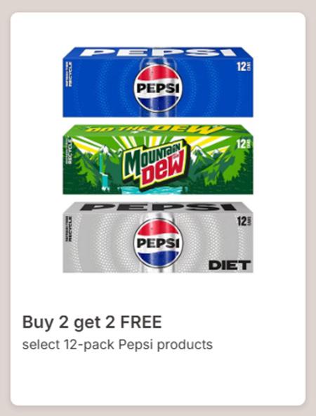 Buy 2 Get 2 Free Select 12-Pack Pepsi Products