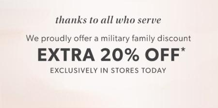 Extra 20% Off for Veterans in Store