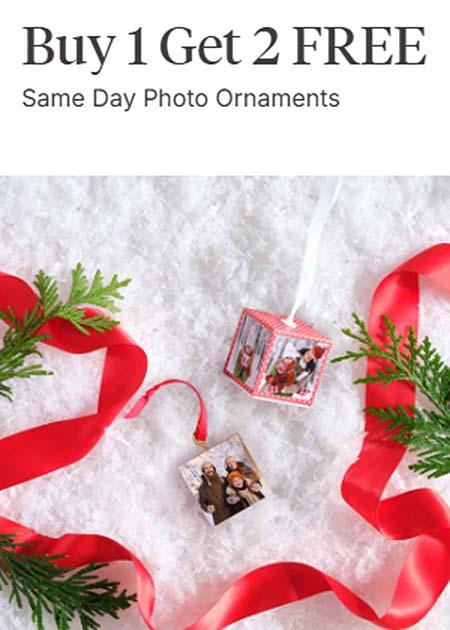 Buy 1 Get 2 Free Same Day Photo Ornaments
