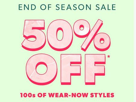50% off 100s of Wear-Now Styles