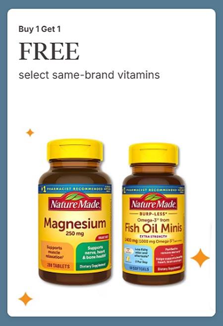 Buy 1 Get 1 Free Select Same-Brand Vitamins