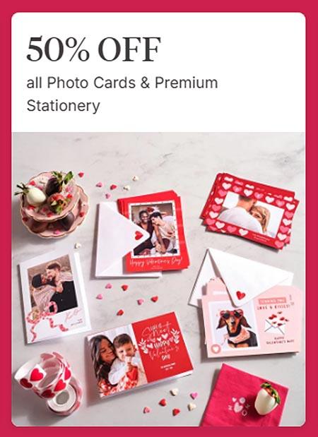 50% Off All Photo Cards & Premium Stationery