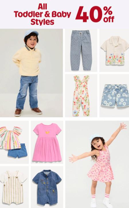40% off All Toddler and Baby Styles for the Family