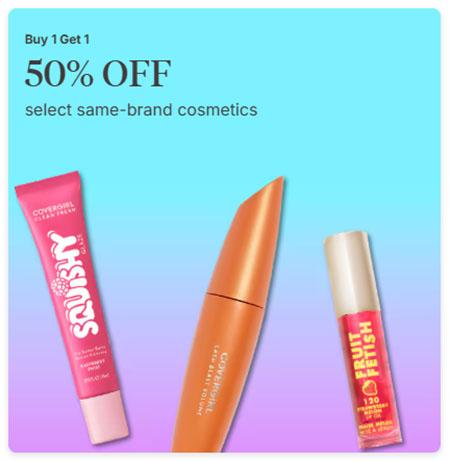 Buy 1 Get 1 50% Off Select Same-Brand Cosmetics