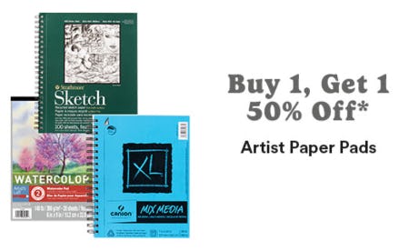 Buy 1, Get 1 50% Off Artist Paper Pads