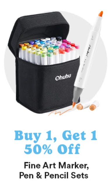 Buy 1, Get 1 50% Off Fine Art Marker, Pen & Pencil Sets