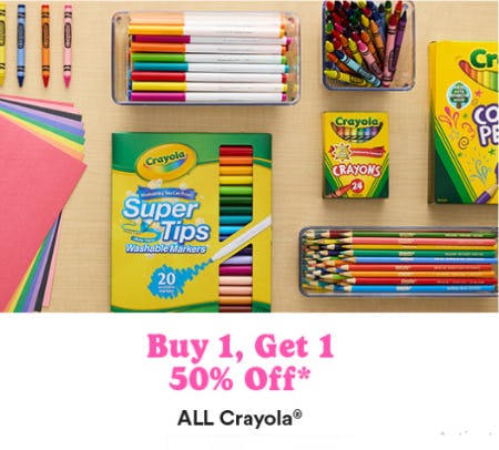 Buy 1, Get 1 50% Off All Crayola