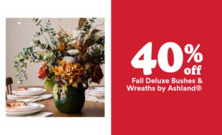 40% Off Fall Deluxe Bushes & Wreaths by Ashland