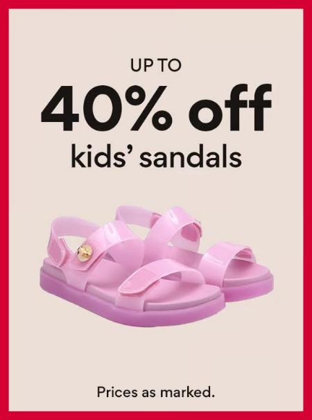 Up to 40% Off Kids' Sandals