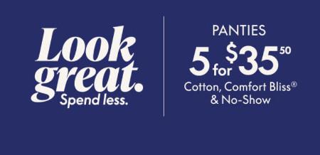 Panties 5 for $35.50