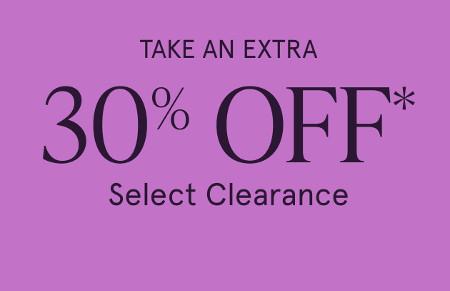 Take an Extra 30% off Select Clearance