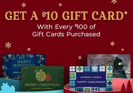 Get a $10 Gift Card With Every $100 of Gift Cards Purchased