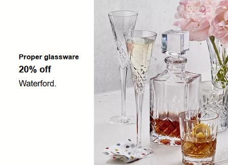 20% off Waterford Glassware