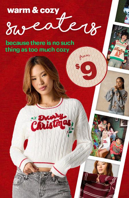 Warm and Cozy Sweaters From $9