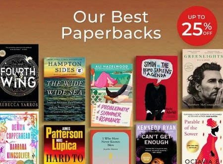 Our Best Paperbacks Up to 25% off