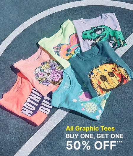 All Graphic Tees Buy One, Get One 50% off