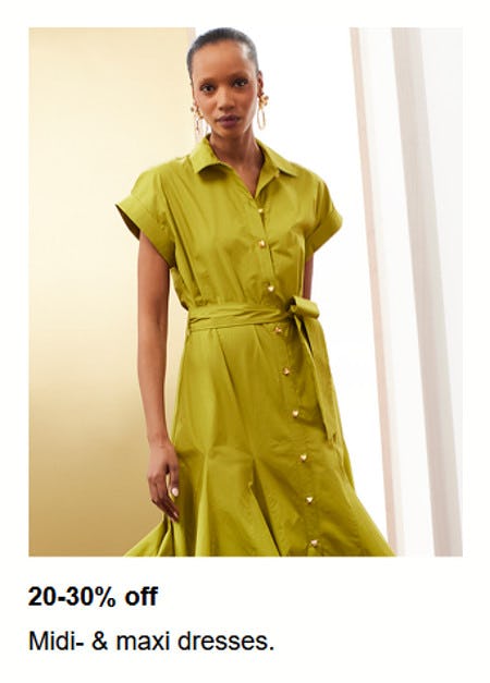 20-30% off Midi and Maxi Dresses