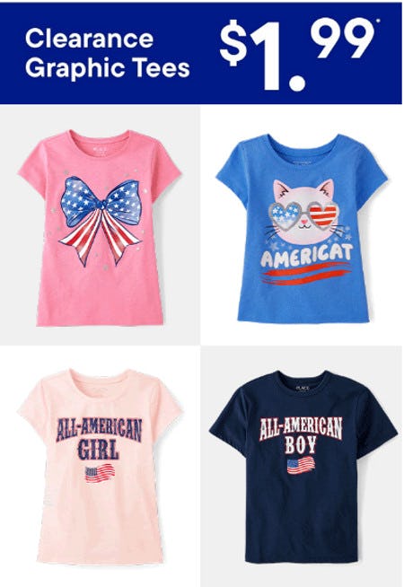 Clearance Graphic Tees $1.99