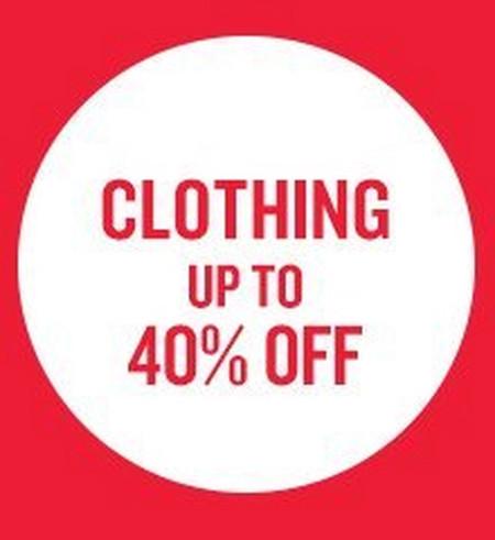 Clothing Up to 40% off