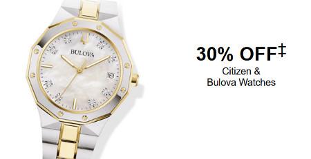 30% off Citizen and Bulova Watches