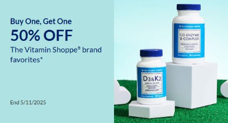 Buy One, Get One 50% Off The Vitamin Shoppe Brand Favorites
