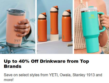 Up to 40% Off Drinkware from Top Brands