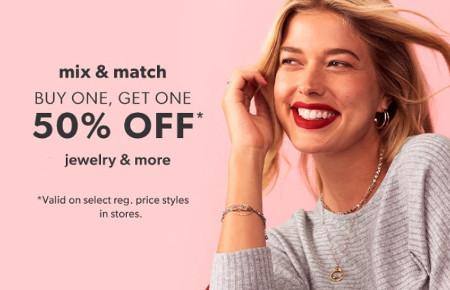 Buy One, Get One 50% off Jewelry and More