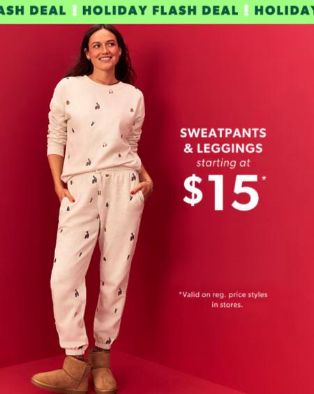 Sweatpants and Leggings Starting at $15