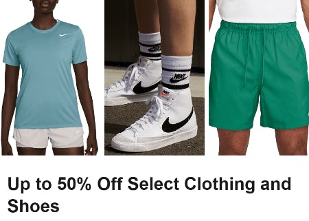 Up to 50% Off Select Clothing and Shoes