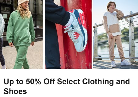 Up to 50% Off Select Clothing and Shoes