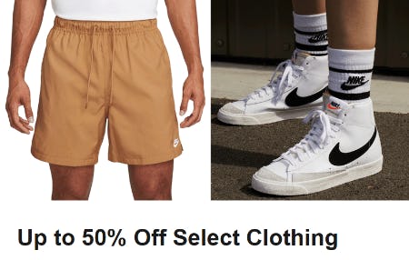 Up to 50% Off Select Clothing