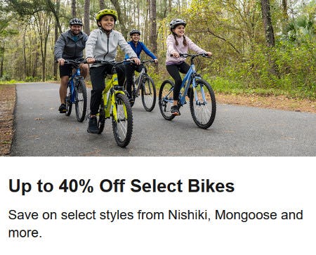 Up to 40% Off Select Bikes