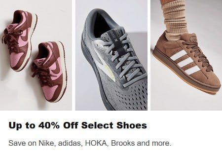 Up to 40% off Select Shoes