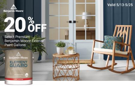 20% Off Select Premium Benjamin Moore Exterior Paint Gallons
